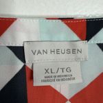 Van Heusen Women Blouse Geometric Print Multicolor XL Semi Sheer Pull Tab Sleeve Photo 2