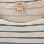 J. Crew Factory White &‎ Turquoise Stripe Long Sleeve Boatneck Tee Blue Size XXS Photo 3
