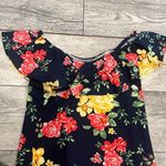 Full Circle Trends Size Large Womens Off the Shoulder Floral Dress Black Photo 2