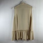 Rachel Roy  Size M Tunic Long Blouse Beige Sleeveless V-neck Tie Front Peplum Photo 10