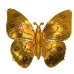 Vintage Butterfly Brooch/Pin West Germany Golden 1960’s Retro Kitsch Gold Photo 1