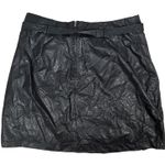 Love Riche  Belted Black Faux‎ Leather Mini Skirt L NWT Photo 1