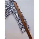 Jean Pierre Klifa Dress Size Small White Blue Beach Resort Shift Midi Stretch Photo 7