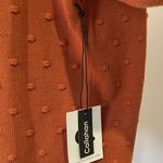 Callahan New Polka Dot Knit Off The Shoulder Sweater Burnt Orange Size Small Photo 17