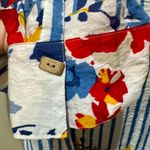 Multiples  PM Petite Medium High-Low Textured Stripe Floral Top Lightweight Photo 6