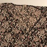 Susan Lawrence Blouse Brown Pink & Cream Pattern V Neck Sz XL BNWOT Photo 4