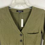 Madewell  Diamond Jacquard Kale Green  Button Front Chest Pockets Jumpsuit XXS Photo 8
