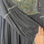 Free People Womens M Bohemian Bishop Sleeve Gauzy Flowy Open Knit Mini Dress Photo 1