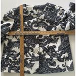 Talbots  Paisley Blazer Jacket White Blue Lined 3/4 Sleeve Crop Career Formal 14 Photo 6