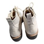 Naturalizer Eeva Ivory Croc Embossed Faux Patent Leather Lace Up Ankle Boots 9 Photo 2