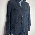 Aritzia  Babaton Button Utility Shirt Top Roll Tab Sleeves black size XS Photo 1