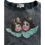 Wildfox  Sweatshirt Cherubs Angels Charcoal Black Pullover Sweater Small Rare EUC Photo 2