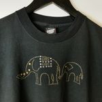 90s Vintage Two Elephant T Shirt USA Animal Rhinestones Studs Graphic Tee Large Photo 7