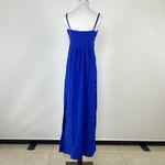 Farm Rio NWOT  Linen Blend Blue Sleeveless Midi Dress Size M Photo 8