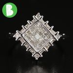 SOLID WHITE GOLD GENUINE DIAMOND .67 CTW INVISIBLE SET PRINCESS CUT RING (7) Photo 1