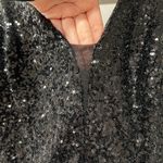 Nicole Miller  Sleeveless Pleated Sequin Pink Black Maxi Dress Gown Sz 2 Photo 6