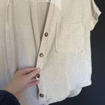 Altar'd State women's size S rayon linen short sleeved button down collared top Photo 3