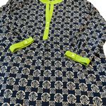 Rock Flower Paper Womens Tunic Top L Blue/White Floral Pattern Green Trim boho Blue Size L Photo 4