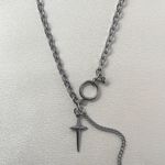 Cross Pendant Necklace for Men Women Streetwear Hip Hop Punk Unisex Necklace Silver Photo 0