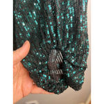 Lucy in the Sky Los Angeles Emerald Green Sequin Mini Dress Long Sleeve Square N Photo 4