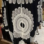 Pinky Womens 1X Black Embroidered Open Front Kimono Lagenlook Boho Duster Photo 7