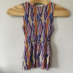 Boston Proper Boston‎ Proper Multicolor Retro Sheer Tank Top Women's Medium Sleeveless Vneck Photo 2