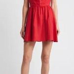 Reformation Red Sheri Linen Mini Dress 12 Photo 3