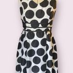 Dress Barn Sleeveless A-line Black & White Polka Dot Midi Dress Photo 6