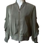 Mud Pie Nolan Ruffled Bomber Jacket, Sz S Photo 5