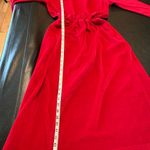 Vintage L.L. Bean Red Velour Long Sleeve Midi Dress Small Petite Size undefined Photo 11