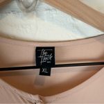 The Frock NYC Peach Midi Dress button down front long sleeve Pockets Modest XL Orange Photo 1