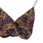 Urban Outfitters NWOT Satin Plisse Twist Geometric Crop Top Blue/Pink/Yellow M Photo 6