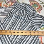 Late August  sz medium women's short bell sleeve hi low blouse striped grey white Photo 7