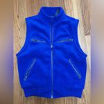 Liz Claiborne Liz Wear Womens Size Small Fleece Vest Blue Zipper Accent Sleeveless Casual Photo 0