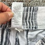 Time And Tru  Linen Striped Shorts White Black Medium Photo 3