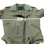 ALLSAINTS Balfern Leather Biker Jacket Women's Size 0 Taupe Moto Fall Edgy Photo 15