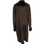 Marvin Richards Long Coat Womens XL Brown Faux Suede Faux Fur Lined Penny Lane Photo 4