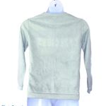 max Crew Neck Faux Suede Textured PRECIOUS Embroidered Sweatshirt size Medium Green Photo 5
