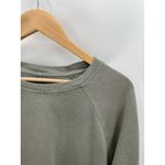 Athleta Sweatshirt Women MEDIUM Green Crewneck Long Sleeve Cotton Blend Pullover Photo 4