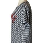 Superdry Blue and White Striped Crew Neck Rope Lettering Short Sleeve Tee Size 8 Photo 5