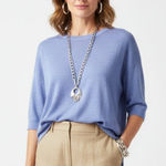 Eileen Fisher Periwinkle Blue Half Sleeve Oversized Knit Top L Photo 0