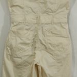 ZARA Utility Jumpsuit Beige Short Sleeve Zip Front Size xs Photo 8