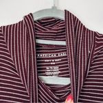 American Eagle  Burgundy Stripe Soft & Sexy Long Sleeve Turtle Neck Top Size XS Photo 2