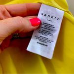 Sandro Paris Purity Floral Embroidered Yellow/Navy Cold Shoulder Top Photo 4