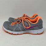 Nike  Revolution 2 Gray Orange Lace Up Running Athletic Shoes Women's Size 7‎ Photo 2