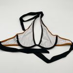 Venus  Womens Bikini Top 32C Colorblock Halter Underwire‎ Black Rust Trendy Chic Photo 3