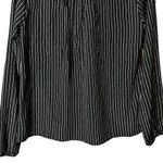 Hem & Thread  Black‎ White Striped Blouse Bow Neckline NWT Medium L4597 Photo 7