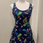 Hollister Waikiki Hawaii Navy Blue Hawaiian Floral Print Mini Tank Dress - S Photo 1