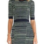 A.L.C. Culver Sweater Knit Dress Navy Acid Green Striped Mini Sz M Retail $560 Size M Photo 0