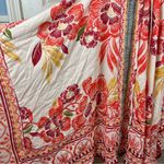 Lola P. Asymmetrical Boho Midi Dress Orange Floral Handkerchief Hem Photo 1